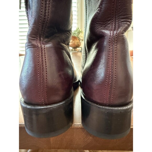 Frye Women’s Win Harness Zip Ankle Boots Burgundy Leather Size 9B Made in Mexico - Picture 6 of 12